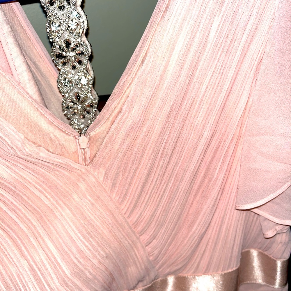 long dusty pink bridesmaid dress